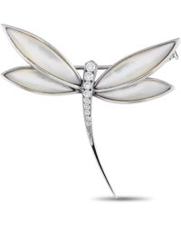 Van Cleef & Arpels - Diamond And Mother Of Pearl Dragonfly Brooch Vc15-051524 - Lyst