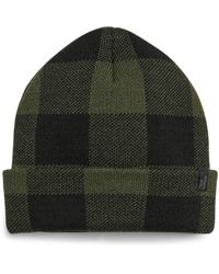 Steve Madden - Check Print Fitted Beanie Hat - Lyst