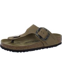 Birkenstock - Gizeh Big Buckle Nubuck Slide T-strap Sandals - Lyst