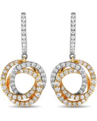 Non-Branded - Lb Exclusive 18k And Yellow Gold 1.0ct Diamond Circle Drop Earrings Aer-13233-wy - Lyst