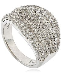 Suzy Levian - Sterling Cubic Zirconia Micro Pave Wide Band Ring - Lyst