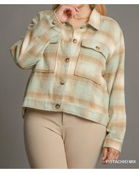 Umgee - Plaid Cropped Jacket Shacket - Lyst