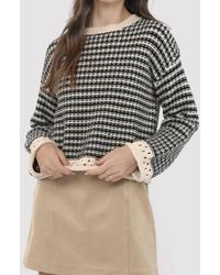 Sadie & Sage - Samantha Contrast Knit Striped Sweater - Lyst