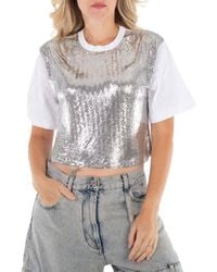 Rabanne - Metallic Mesh T-Shirt - Lyst