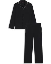 BOSS - Melange Pajama Set With Signature-Stripe Piping - Lyst