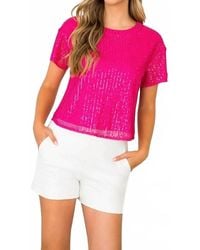 Thml - Sequin Short Sleeve Top - Lyst
