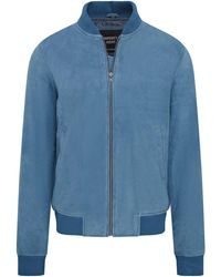 Infinity Leather - Soft Goat Suede Ma-1 Varsity Bomber Jacket - Lyst