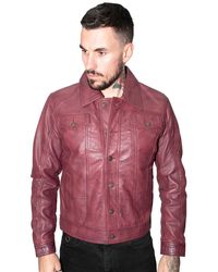 Infinity Leather - Retro Leather Trucker Jacket-Constantine - Lyst
