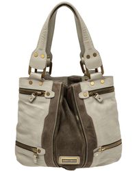 Jimmy Choo - Khaki Leather And Suede Mona Tote - Lyst