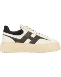 Hogan - Ivory H-Stripes Nappa Leather Sneakers - Lyst