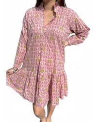 Just Darviny - Megan V-Neck Mini Dress - Lyst
