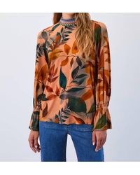 Fdj - Mock Neck Trimmed Top - Lyst