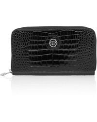 Philipp Plein - Rounded Zip Wallet Cocco Shiny - Lyst