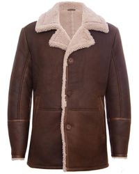 Infinity Leather - Classic Sheepskin Leather Crombie Jacket-Brisbane - Lyst