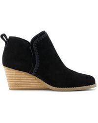 TOMS - Kaia 10021318T Booties Suede Wedge Ankle Boots Zpo2816 - Lyst