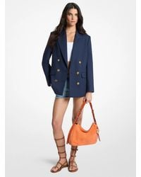 MICHAEL Michael Kors - Oversized Stretch Wool Blend Twill Blazer - Lyst