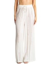 La Moda Clothing - Trompe Drawstring Wide Leg Cover Up Pants - Lyst
