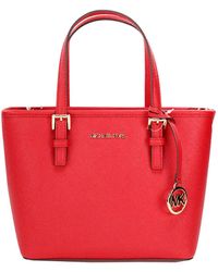 Michael Kors - Jet Set Bright Leather Xs Carryall Top Zip Tote Bag Purse - Lyst