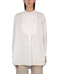 Aspesi - Linen Tunic Shirt - Lyst
