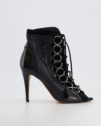 Brian Atwood - Python Laced Ankle Boots - Lyst