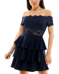 City Studios - Juniors Lace Mini Cocktail And Party Dress - Lyst