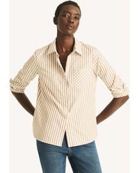Nautica - Striped Roll-Tab Sleeve Shirt - Lyst