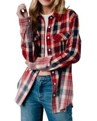 Panache - Plaid Flannel With Bleached Dipped Contrast Shirt - Lyst