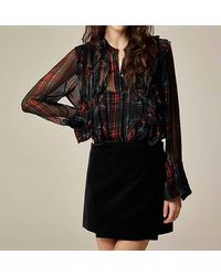 J.Crew - Ruffle-Front Top - Lyst