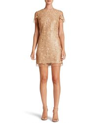 Dress the Population - Megan Short Sleeve Sequin Lace Mini Dress - Lyst