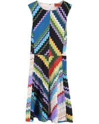 Missoni - Zig-Zag Patterned Knit Sleeveless Dress - Lyst
