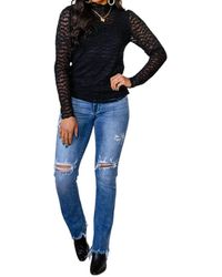 Jodifil - Floral Mesh Long Sleeve Top - Lyst