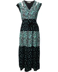 Maje - Viscose Floral Flutter-Sleeve Maxi Dress - Lyst