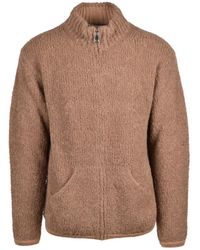 Amaranto - Alpaca-Blend High-Collar Zip Cardigan - Lyst