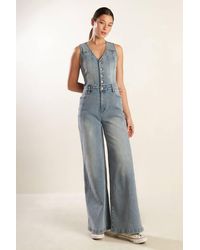 TRUEDAMES - Walk With Me Denim Jumpsuit - Lyst