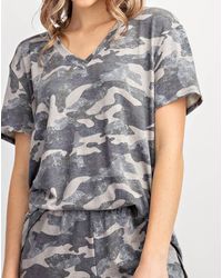 143 Story - Camouflage Short Sleeve Top - Lyst