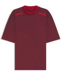 HUGO - X Rb Cotton T-Shirt With Tipping And Logos - Lyst