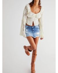 Free People - Out Of Ordinary Denim Mini Skirt - Lyst