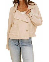 Lalavon - Collar Button Raw Hem Jacket - Lyst