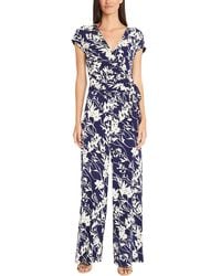 Maggy London - Printed Matte Jersey Jumpsuit - Lyst