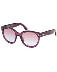Tom Ford - Sunglasses Cat Eye Full Rim, Shiny Lilac Frame And Gradient Lens Ft111480Z - Lyst