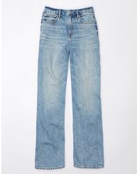 American Eagle Outfitters - Ae Strigid Curvy Embellished Super High-waisted baggy Straight Jean - Lyst