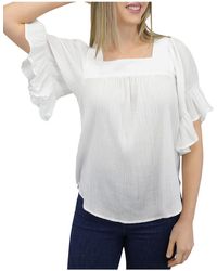 Beach Lunch Lounge - Crinkle Gauze Square-neck Pullover Top - Lyst