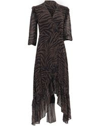 Ba&sh - Selena Zebra Print Maxi Wrap Dress - Lyst