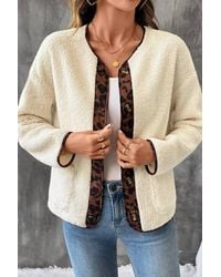 Ninexis - Casul Leopard Print Contrast Crew Neck Jacket - Lyst