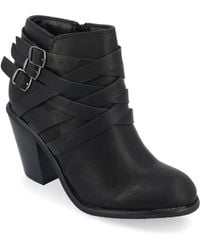 Journee Collection - Collection Wide Width Strap Bootie - Lyst