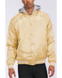 TRUEDAMES - Satin Varsity Bomber Jacket - Lyst