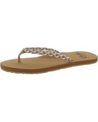 Roxy - Costas Flat Round Toe Flip-Flops - Lyst