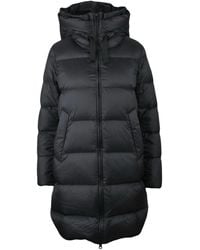 Bomboogie - Flared High-Collar Nylon Short Down Jacket - Lyst
