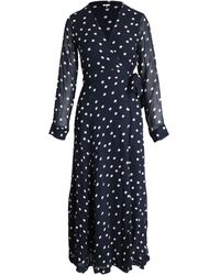Ganni - Polka Dot Midi Wrap Dress - Lyst