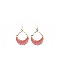 Avenue Chic - Half Moon Python Earrings - Lyst